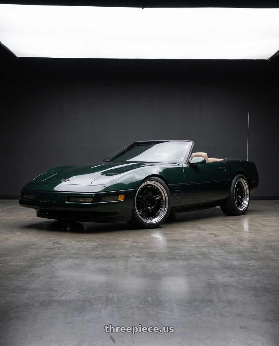 1993 Chevrolet corvette with SSR Professor SP1 5x120.65 18X10+49 NR Disk Black wheels