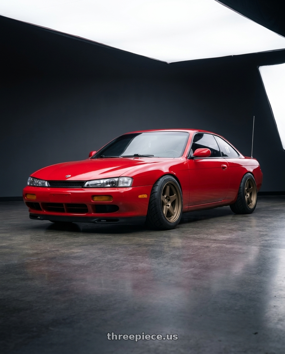 1995 Nissan 240sx with Kansei K12B KNP 5x114.3 17x9.5 12 Bronze wheels