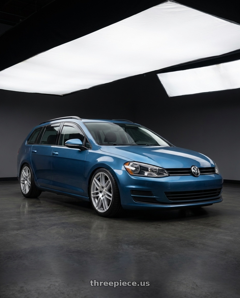 2015 golf sportwagen with Rotiform RC204 PHX 5X112 19x8.5 +45 GLOSS SILVER wheels