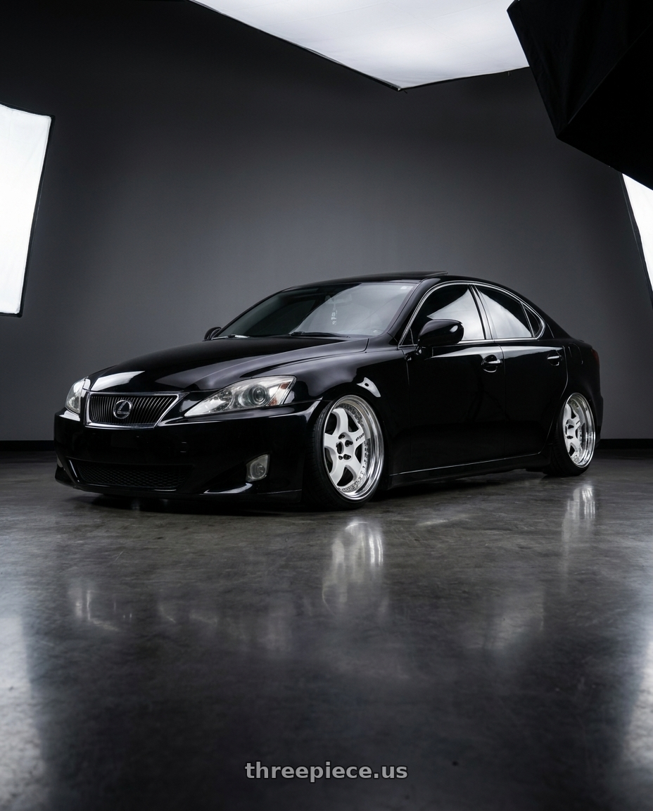 2007 Lexus is 250 with Work Meister S1 3P 5x114.3 19x8.5+38 R Disk White wheels