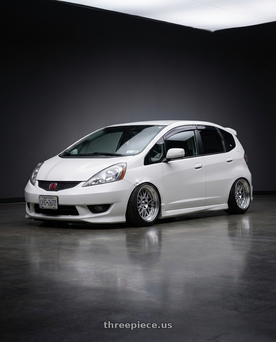 2013 Honda fit  with Work Meister M1 3p 4x100 16x10.5+0 W Disk Silver wheels