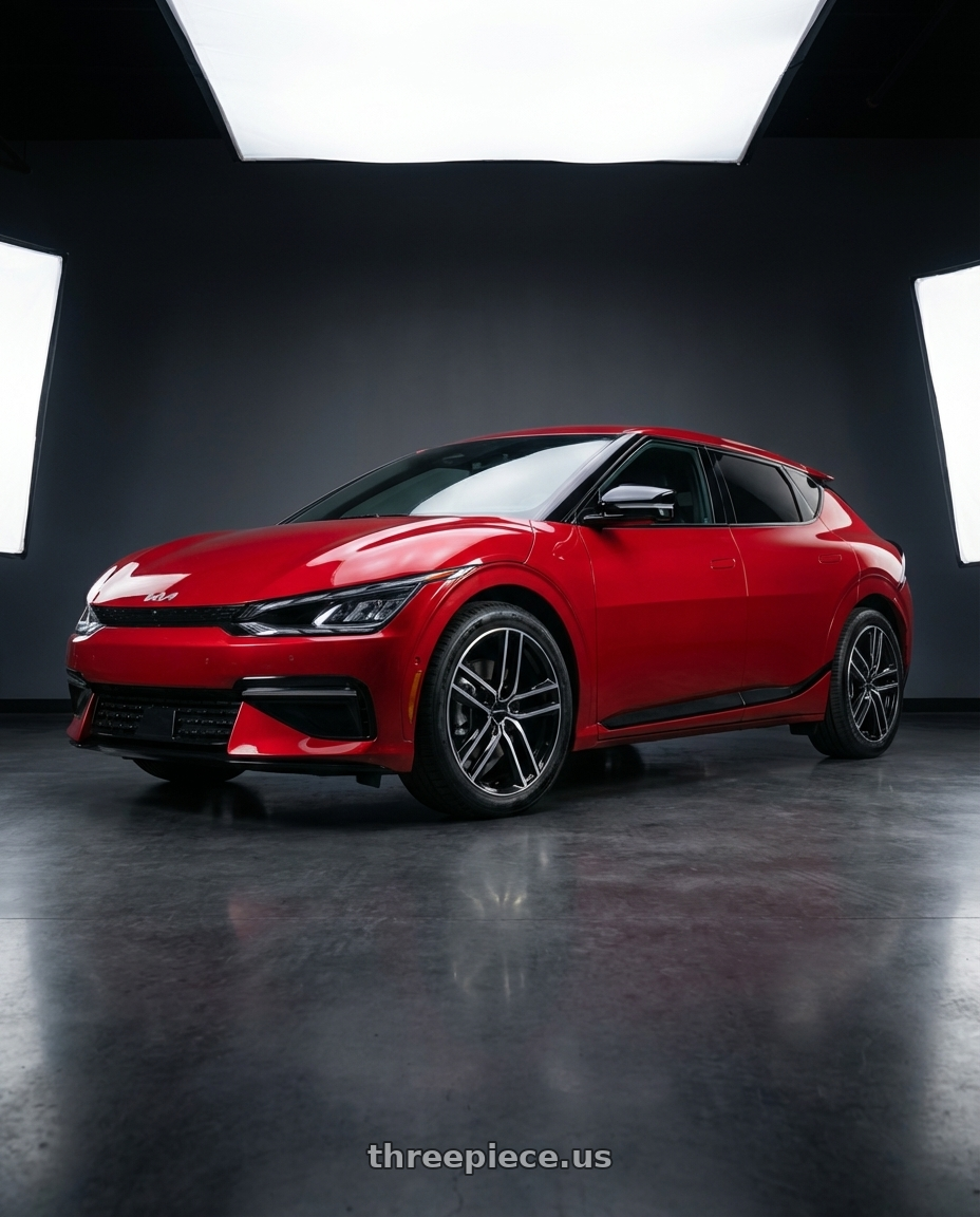 2024 kia ev6 with Vision Street-Designs 475 Clutch 5x114.3 20x9+38 Gloss Black Machined Face wheels