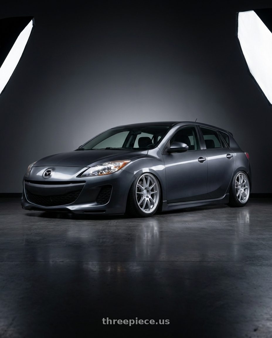 2011 Mazda 3 hatch with Enkei PF01 5x114.3 17x9+48 Silver wheels