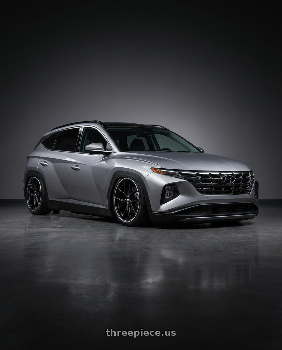 2024 Hyundai Tucson ,gray with BBS CI-R 5x112 20x8 +26 Satin Black Polished Rim Protector wheels