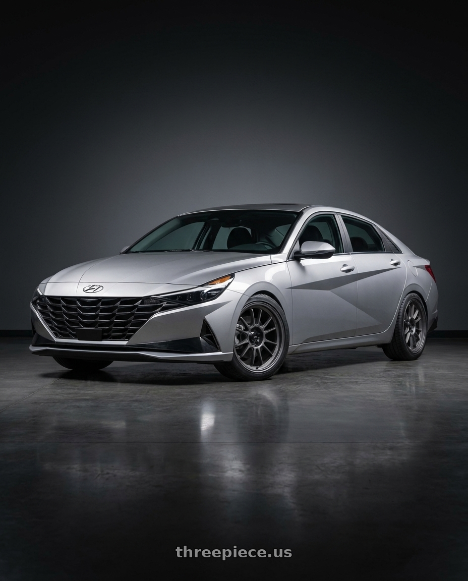 2021 Hyundai Elantra Limited with Konig Hypergram 5x114.3 18x9.5+35 Matte Grey wheels