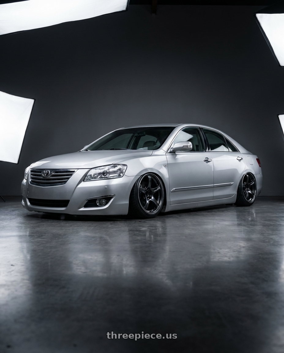 2007 toyota camry with Advan Racing TC4 5x114.3 18x9.0 +35 BLACK GUNMETALLIC & RING wheels