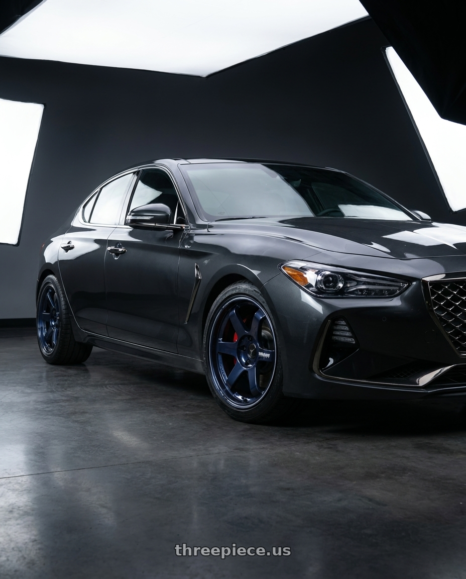 2019 Genesis G70 with Volk Racing TE37 ULTRA LARGE PCD 5x150 20x9.5+55 Mag Blue wheels