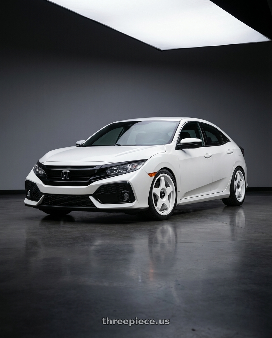 2024 Honda Civic with fifteen52 CHICANE 5x114.3 / 5x100 18x8.5 +35 RALLY WHITE (GLOSS WHITE) wheels