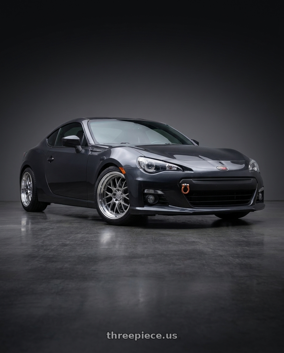 2015 Subaru brz with F1R F21 5x100/5x114.3 18x9.5 +35 Hyper Black/Polish Lip v2 wheels