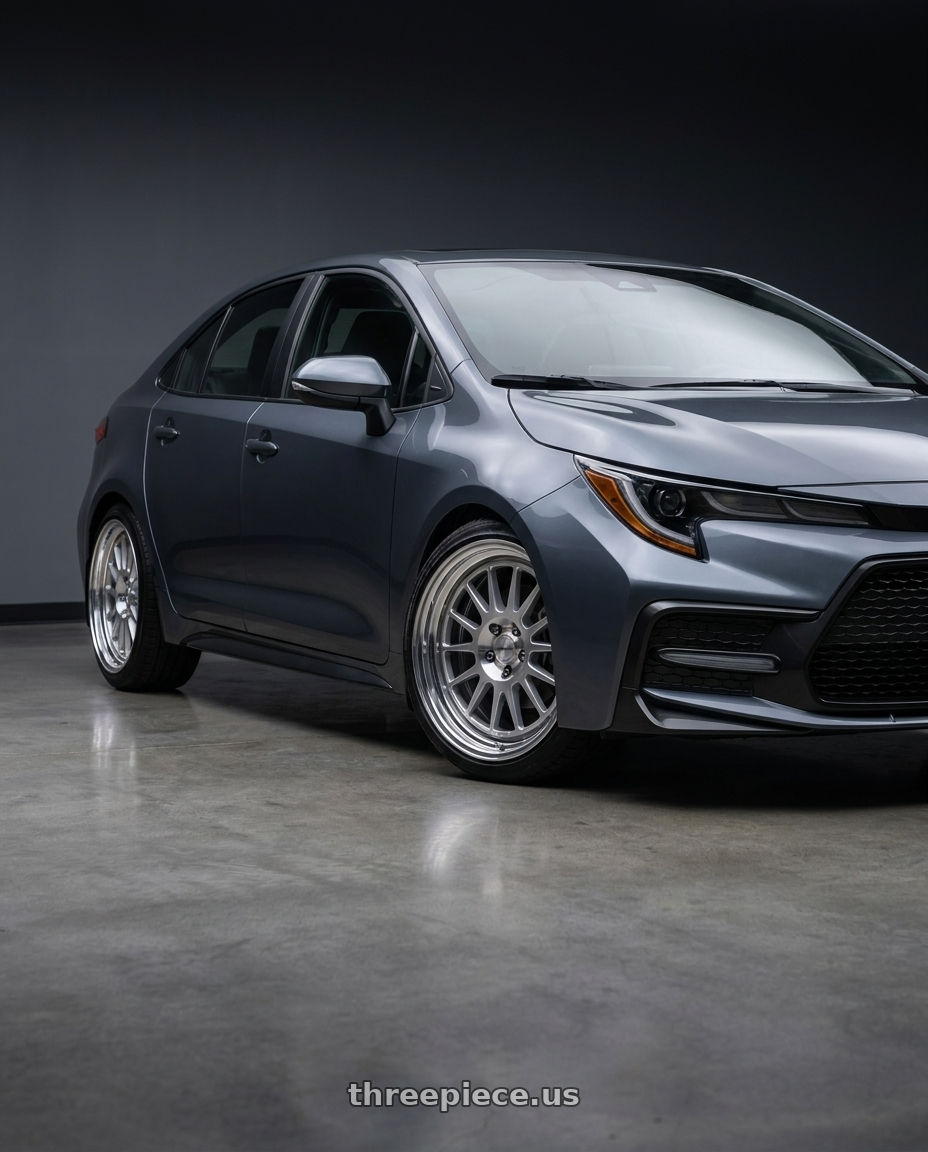 2023 Toyota Corolla xse with Work Seeker Fx 5x100 17x8+38 A Disk Matte Silver Polish wheels