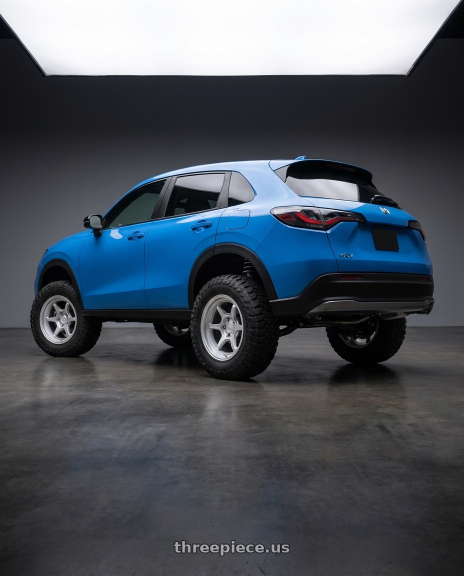 2027 Honda HRV with Black Rhino SHOGUN 5X127 17X9 -38 HYPER SILVER wheels rear three quarter view meaty tires