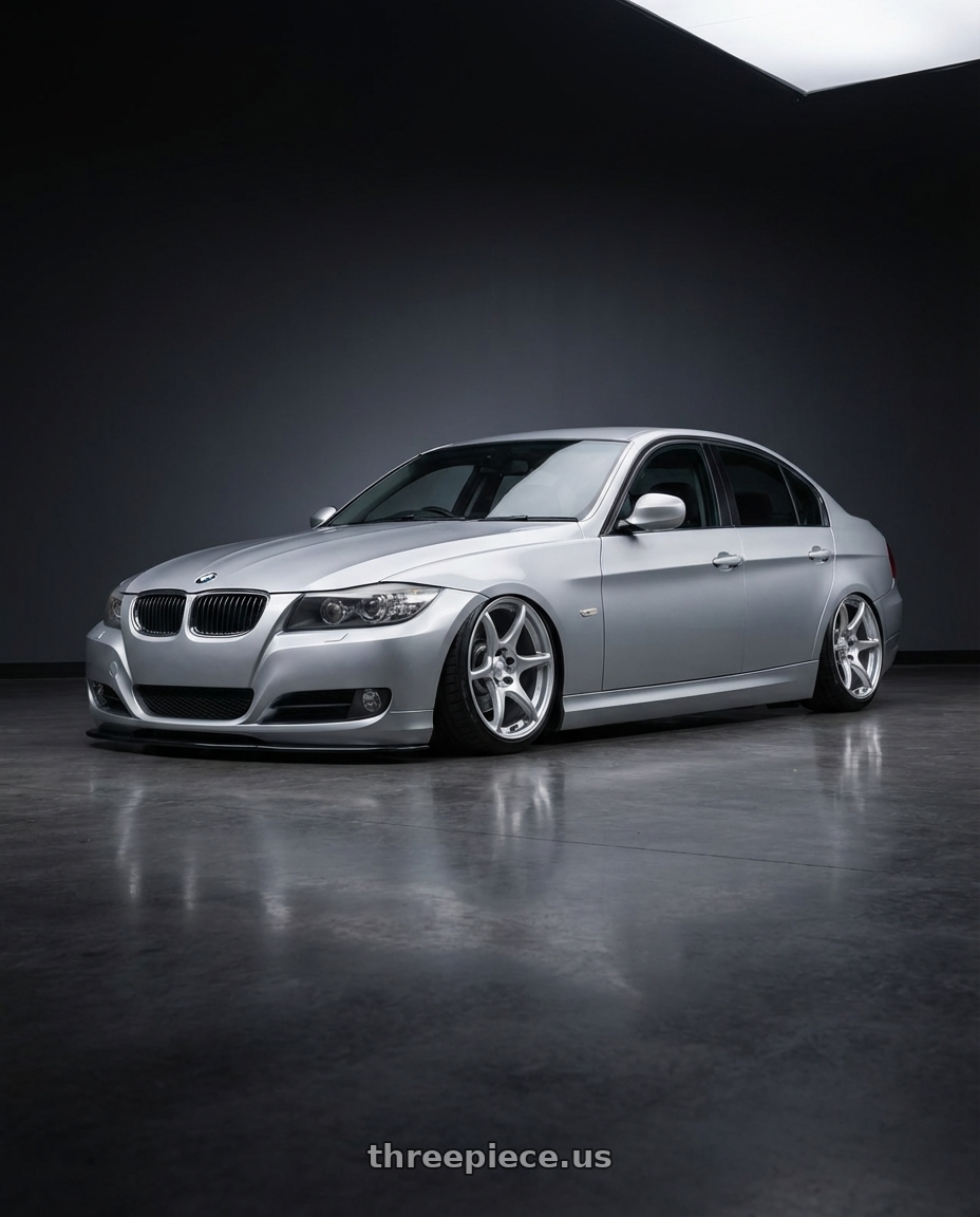 2012 BMW 3 Series E92 with Kansei K11S Tandem 5X120 19x9.5 22 Hyper Silver wheels