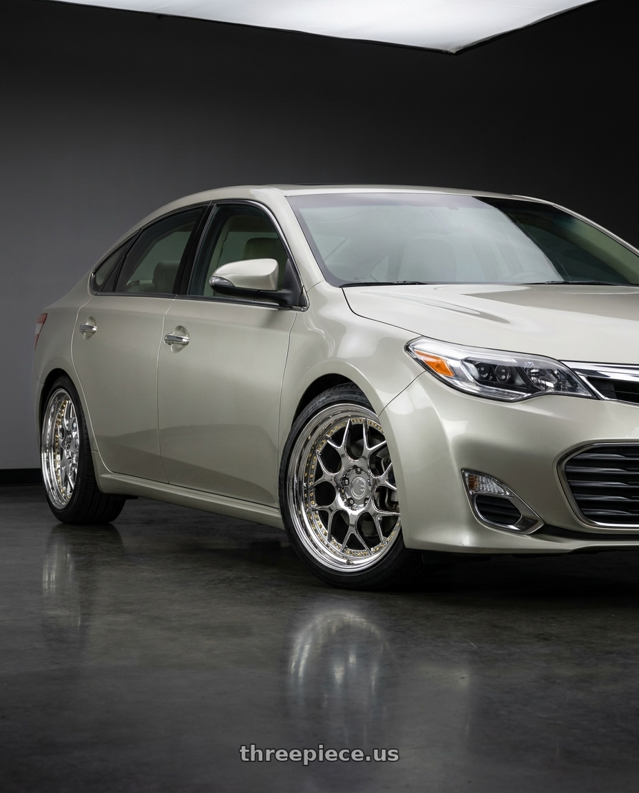 2013 toyota avalon with Aodhan DS01 5x114.3 18x8.5+35 Vacuum Chrome W/ Gold Rivets wheels