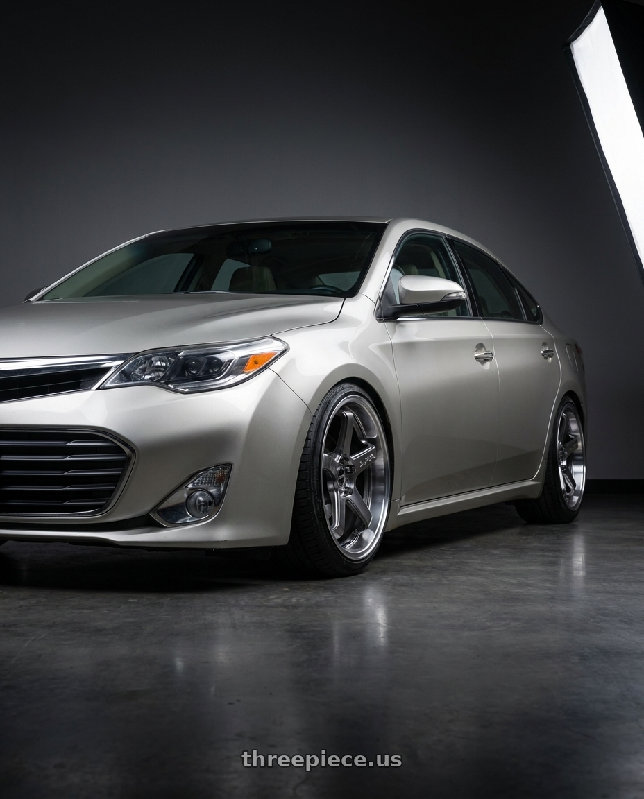 2013 toyota avalon with F1R FC5 5x114 18x9.5 +38 Hyper Black/Polish Lip wheels