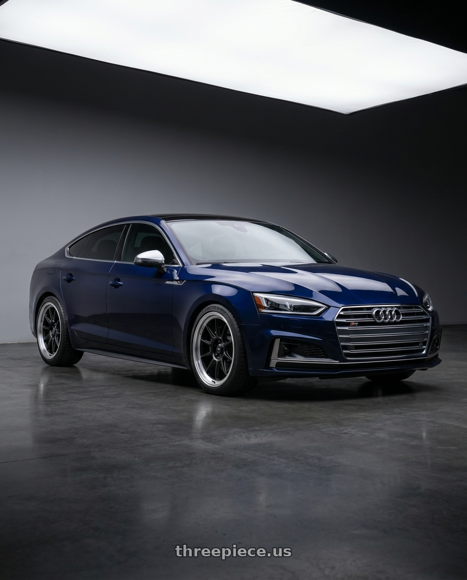 2014 Audi S5 B8 with Konig Countergram 5x112 19x9.5+30 Matte Black / Matte Machined Lip wheels
