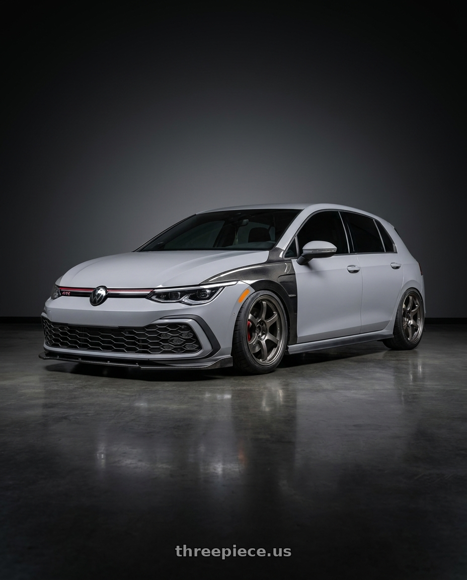 2024 Volkswagen gti moonstone with Gram Lights 57DR 5x112 18x8.5+37 HS Gunmetallic wheels
