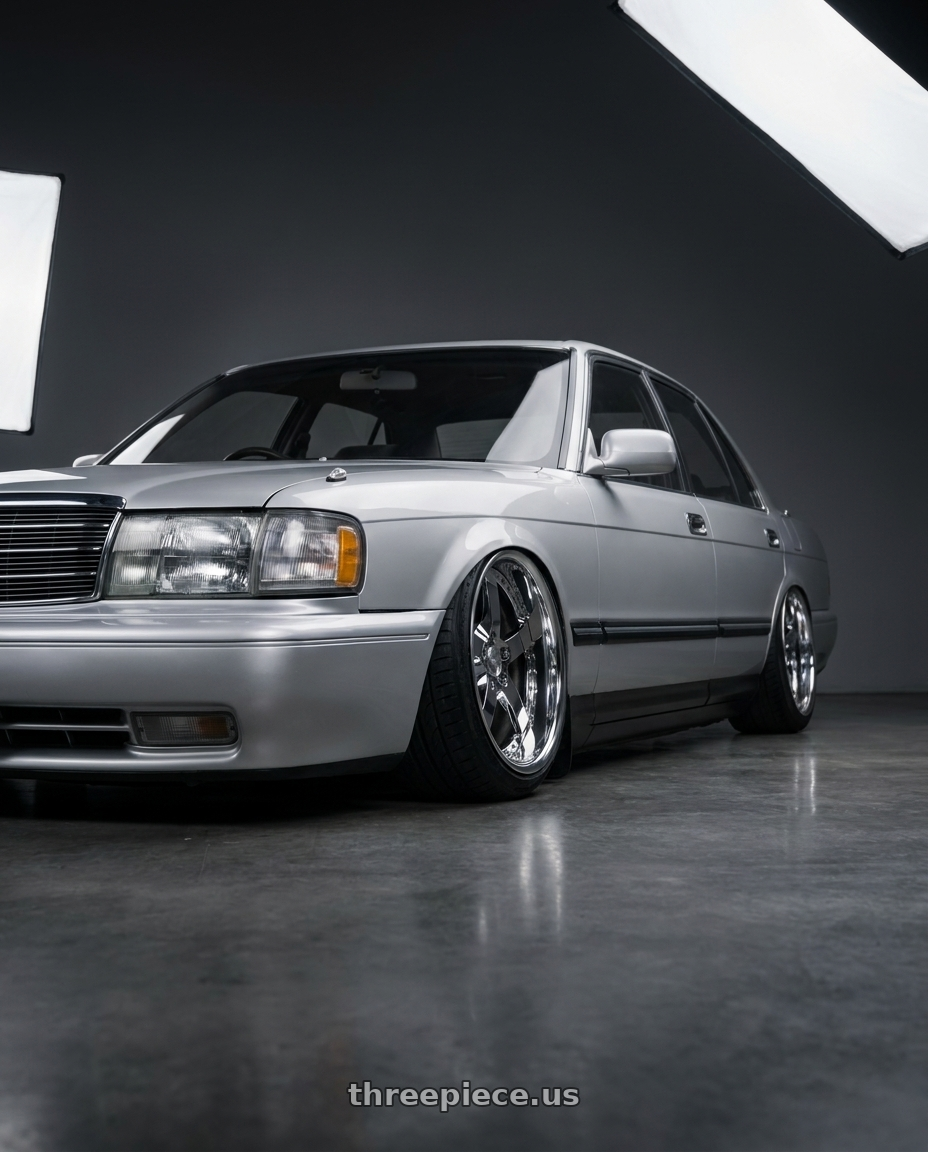 1995 Toyota Crown with Work Equip E05 5x108 19x10.5+-17 o disk 3d Chrome wheels