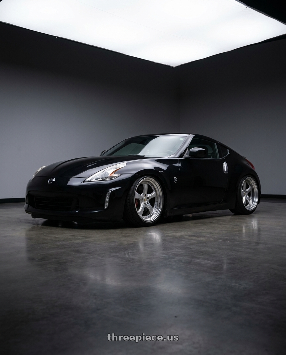2016 Nissan 370z with Work Wheels VS-KF 5x114.3 19x10+16 Light Grey Silver L Disk STEP RIM wheels