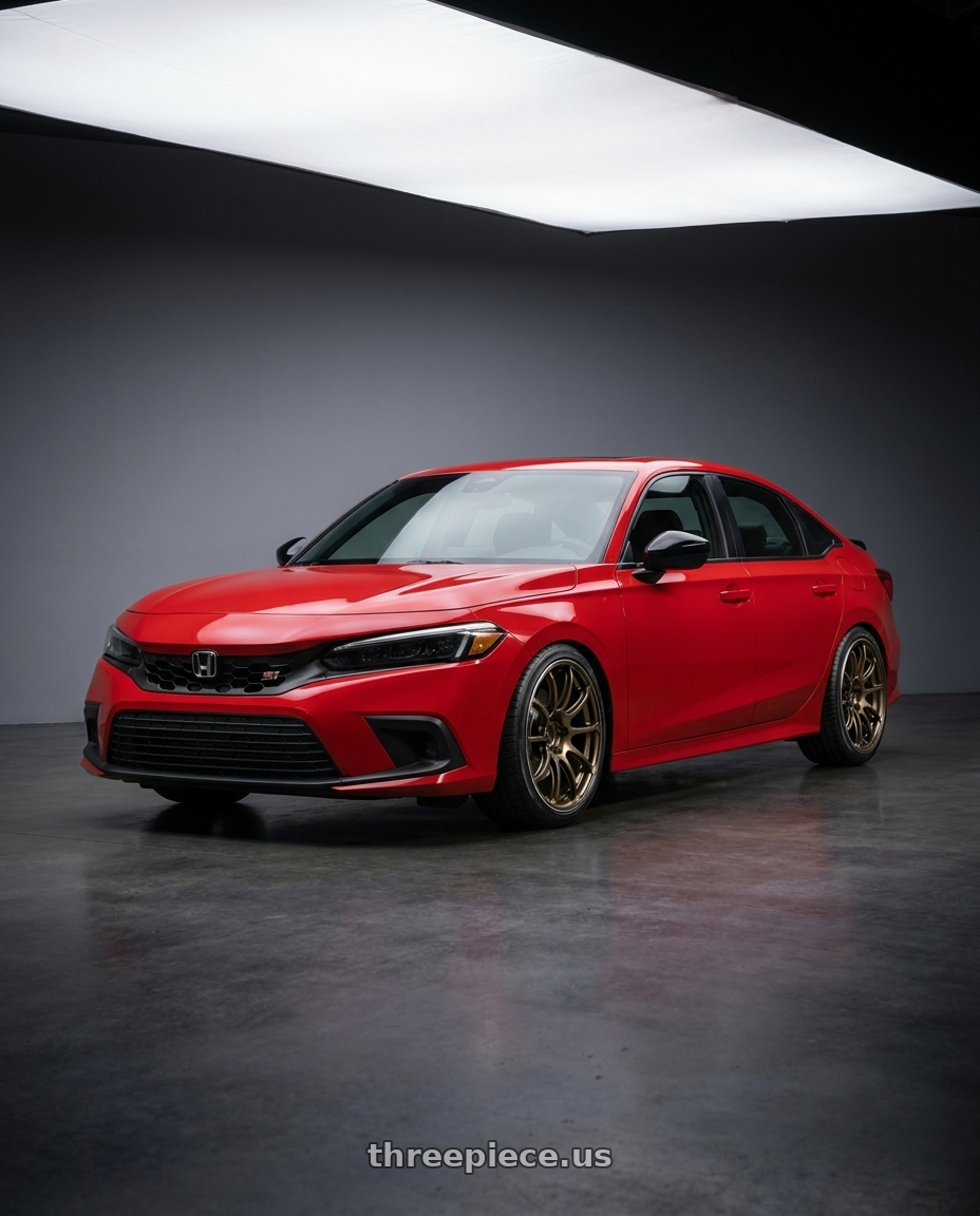 2026 Honda Civic Si with Advan Racing RSIII 5x114.3 18x9.5 +35 UMBER BRONZE METALLIC & RING wheels