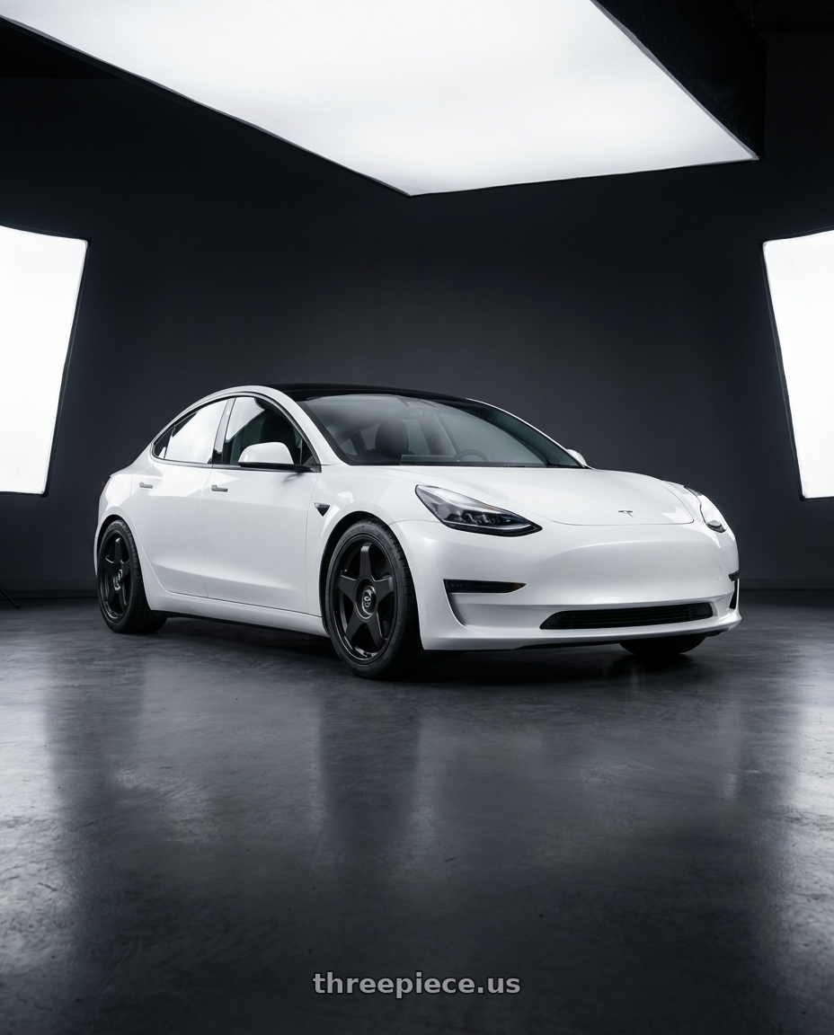 2023 Tesla Model 3 with fifteen52 CHICANE 5x114.3 / 5x120 19x8.5 +35 ASPHALT BLACK (SATIN BLACK) wheels