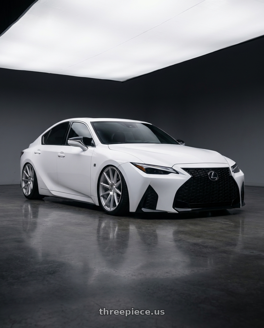 2024 Lexus IS 350 with Niche 1PC M112 SURGE 5X114.3 19X8.5 +35 GLOSS SILVER MACHINED wheels
