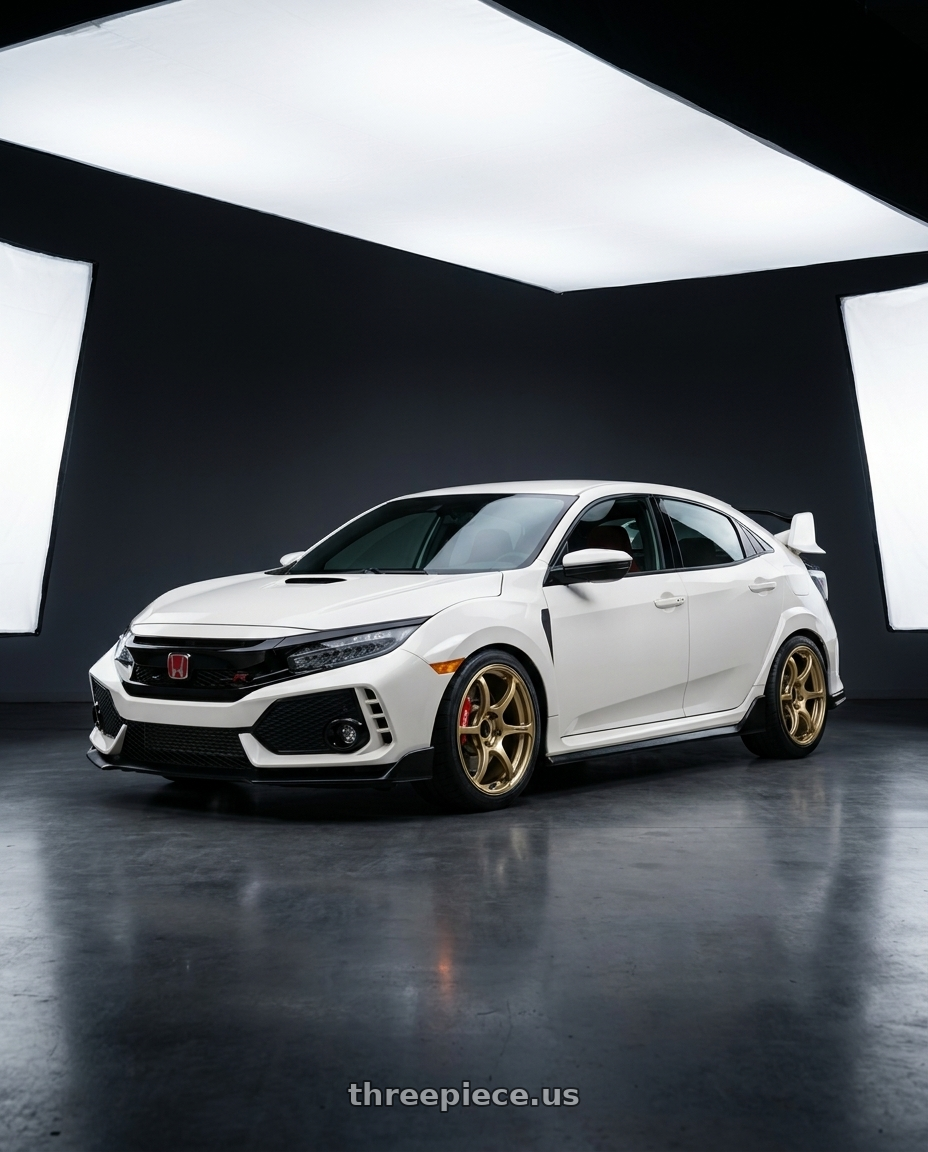 2018 Honda Civic Fk8 with Advan RGIII 4x100 18x7.0+42 Gold wheels