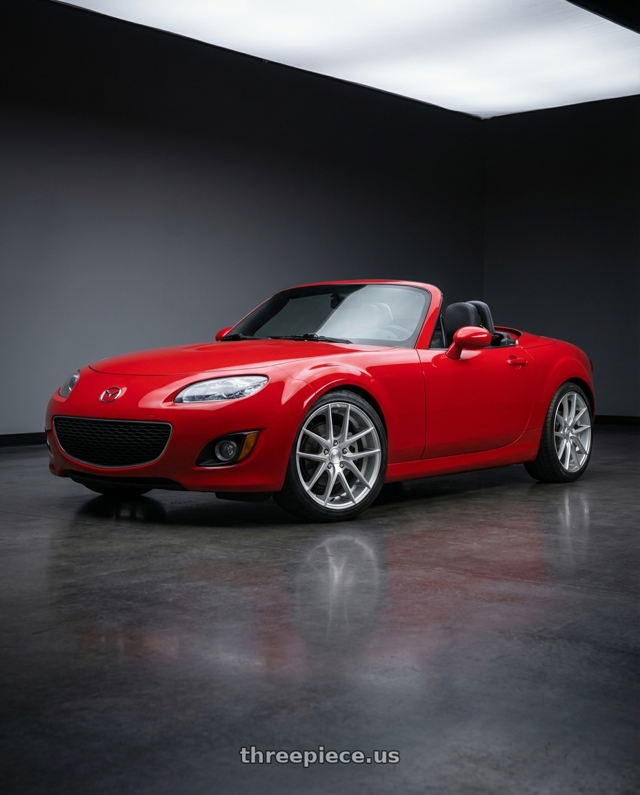 2012 Mazda MX-5 Miata NC with Niche 1PC M131 TARGA 5X114.3 17X8 +40 GLOSS SILVER MACHINED wheels