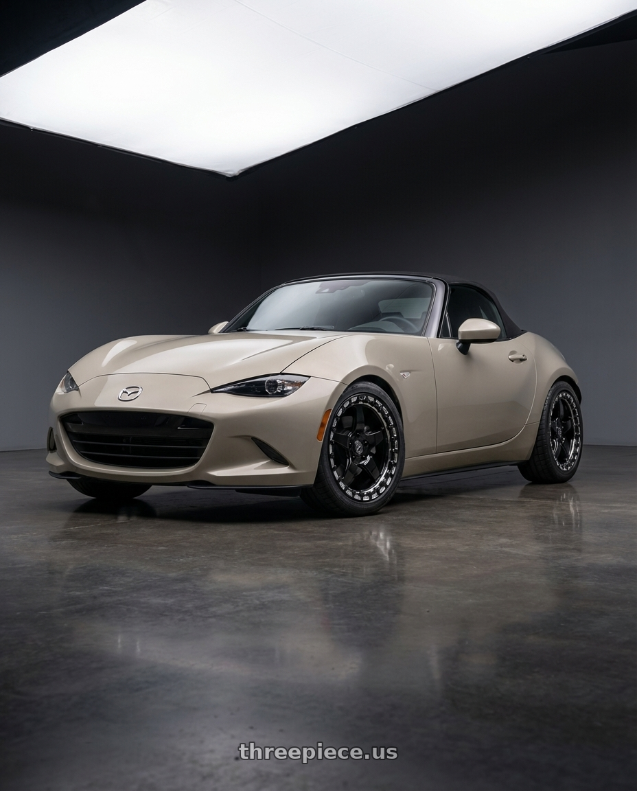 2021 Mazda MX-5 Miata ND with Forgestar D5 Beadlock 5x114.3 17x10 0 Gloss Black Machined wheels