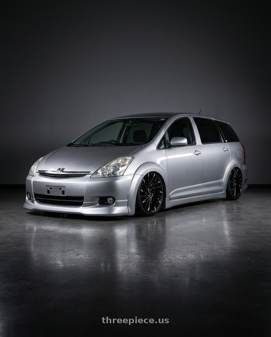 2005 Toyota wish with ECLIPSE 105 5X112 20x8.5 +32 GLOSS BLACK MILLED TIPS wheels