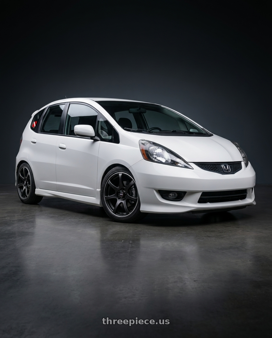 2012 Honda Fit Sport with RTX Ink 4x100 16x7 +40 Satin Black Machined Lip wheels