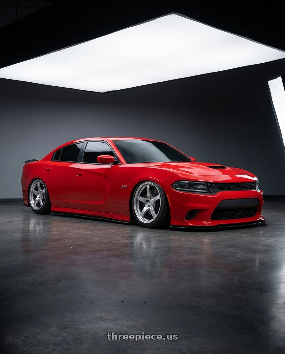 2019 dodge charger 392 scatpack with Gram Lights 57CR 5x112 19x10.5 +35 GRACE SILVER wheels