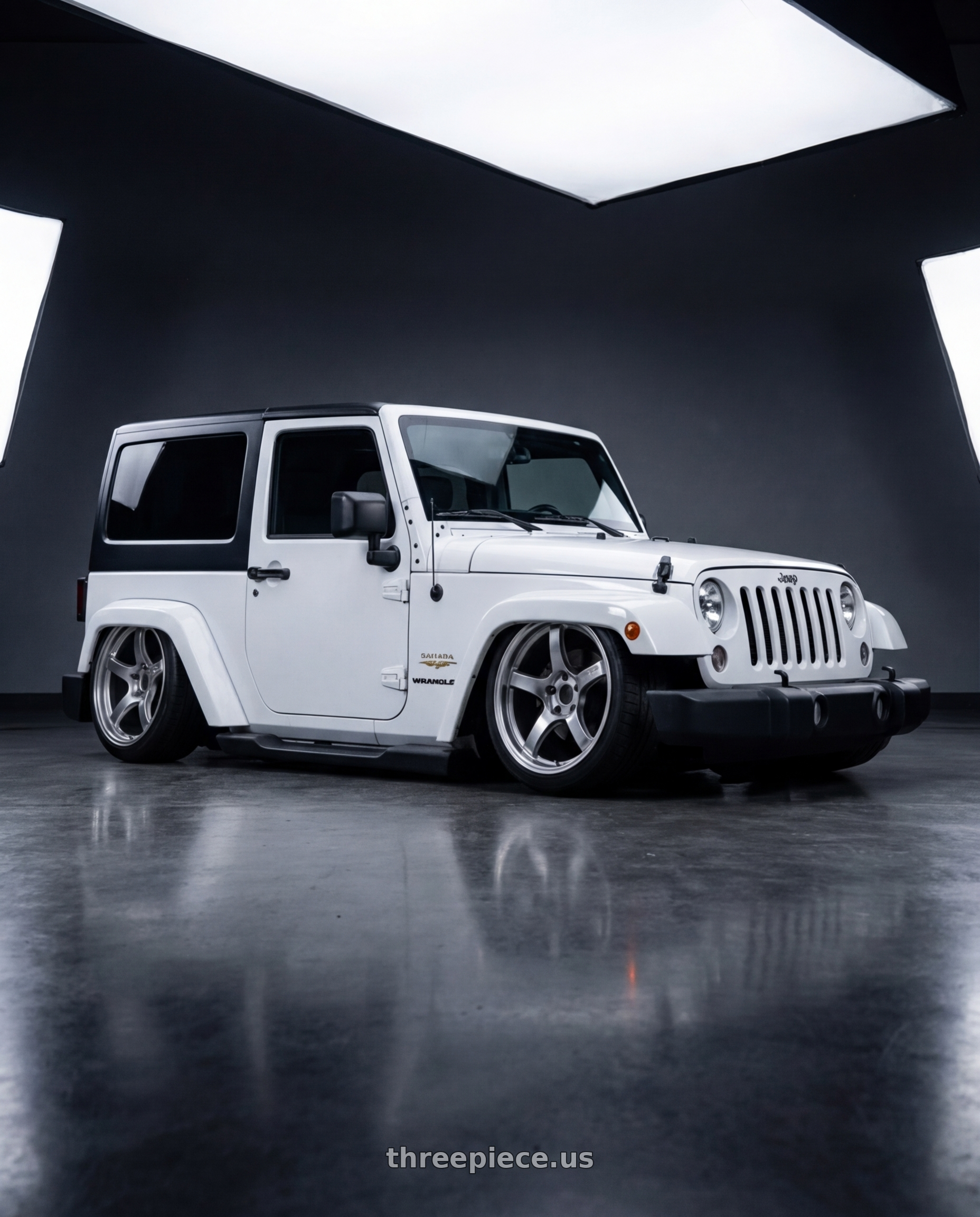 2015 jk wrangler  with Gram Lights 57CR 5x114.3 18x9.5+38 Grace Silver wheels