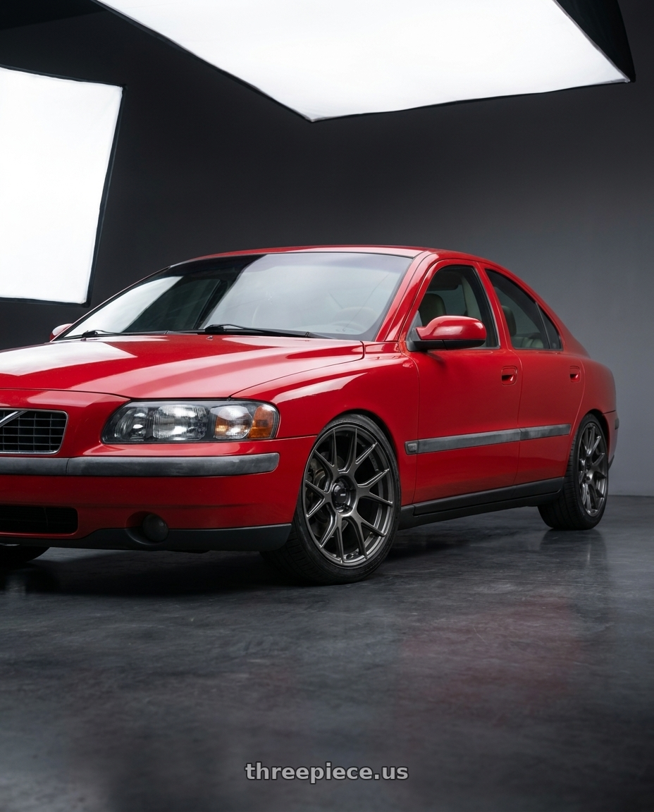 2002 Volvo s60 2.4t with Konig Ampliform 5x108 18x8.5+43 Dark Metallic Graphite wheels