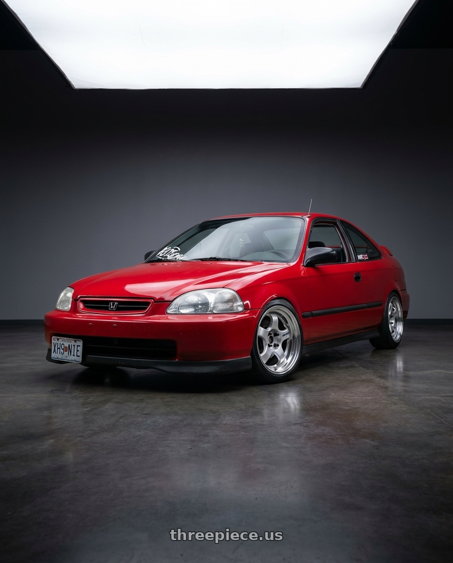 1997 Honda civic dx coupe with Work Meister S1 2P 4x100 15x8+12 R Disk Silver wheels