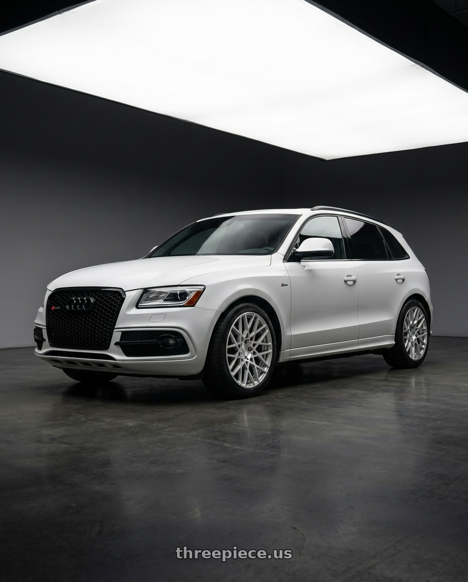 2016 Audi sq5 with Rotiform 1PC R110 BLQ 5X114.3 18X8.5 +38 GLOSS SILVER MACHINED wheels