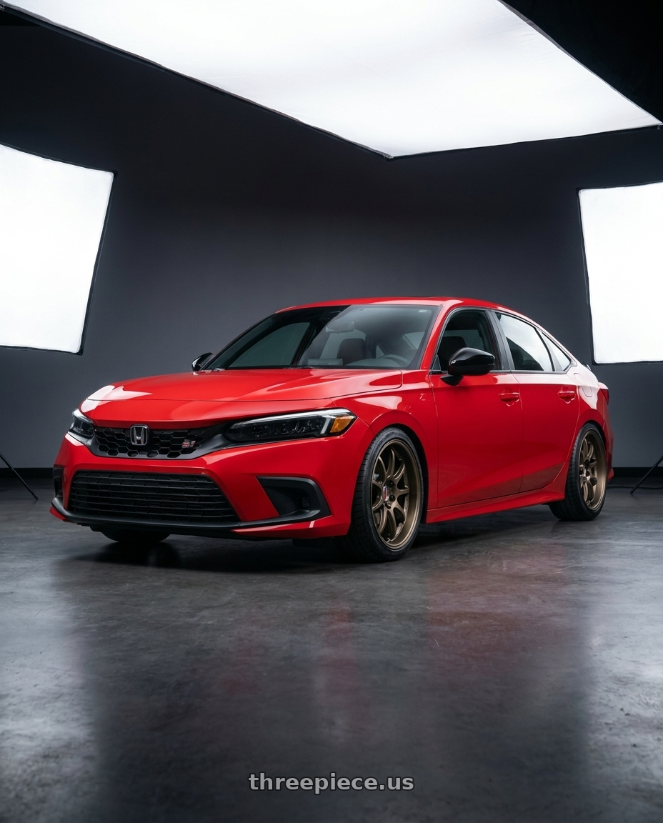 2026 Honda Civic Si with Work Emotion D9r 5x100 18x9.5 +30 Matte Bronze wheels