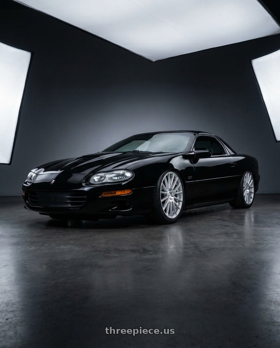 2000 chevrolet camaro with V�xx Capo 5x112/5x120 18x8+45 Silver Mach Face wheels