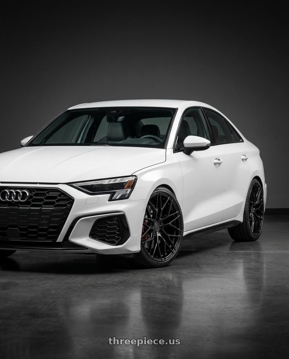 2024 Audi S3 8Y with Avant Garde Wheels M520R 5X112 19x9.5 +40 Gloss Black wheels