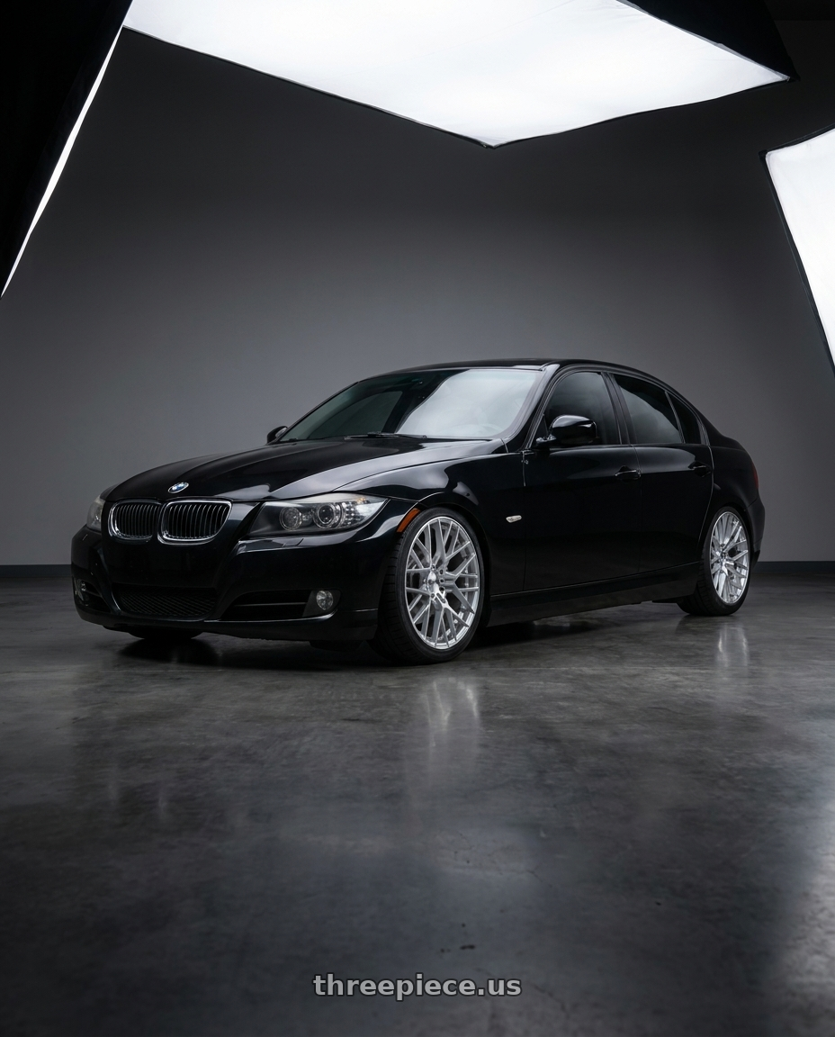 2011 bmw 335d with TSW SEBRING 5X120 17X8 +35 SILVER W/  MIRROR CUT FACE wheels