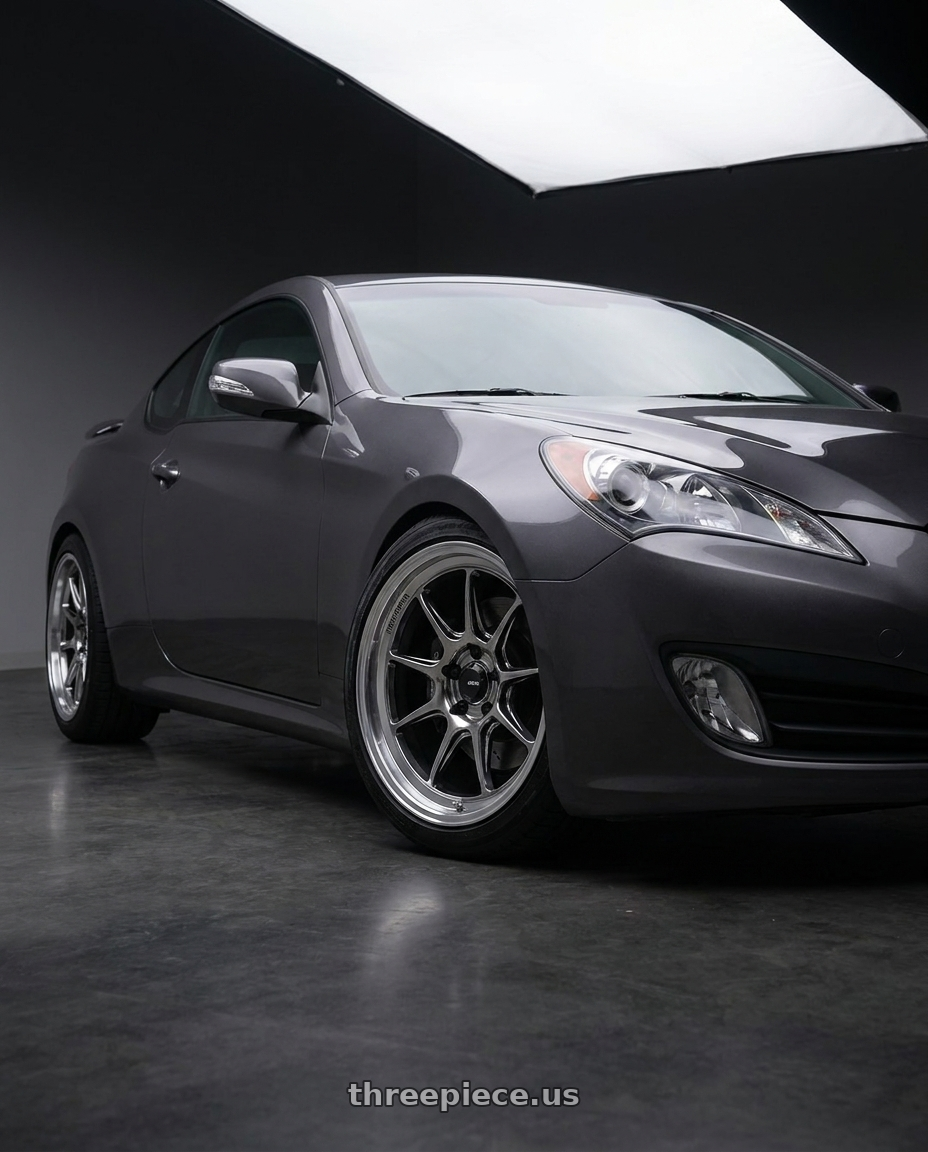 2014 Hyundai Genesis Coupe with Konig Countergram 5x114.3 19x9.5+25 Hyper Chrome / Machined Lip wheels