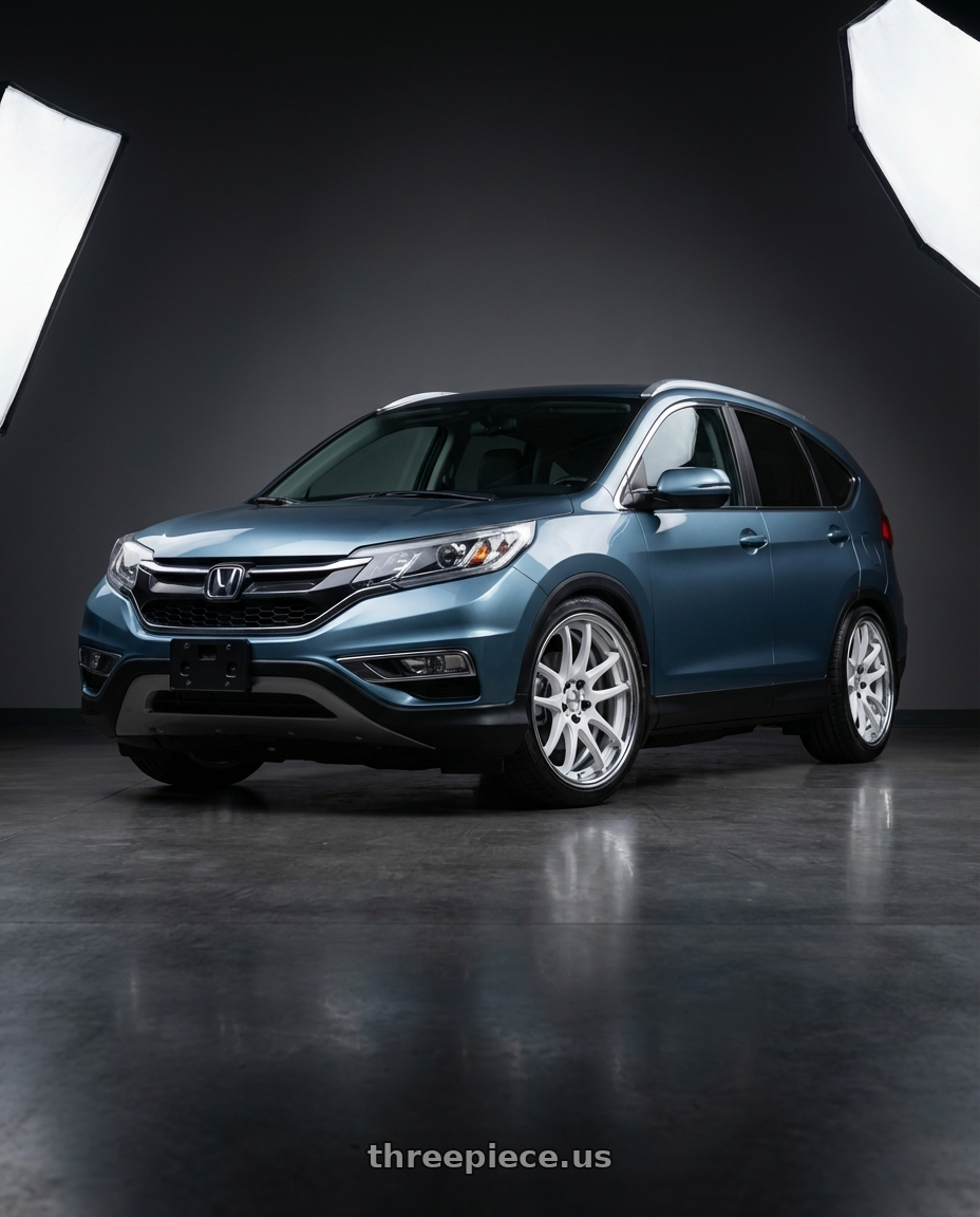 2015 Honda CrV with Work Cr 2P 4x100 17x9.5 +45 Gloss White wheels