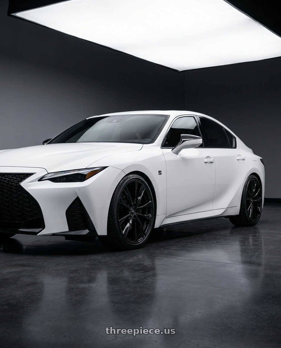 2021 Lexus IS350 F Sport with Avant Garde Wheels M520R 5X114.3 20x9 +32 Gloss Black wheels