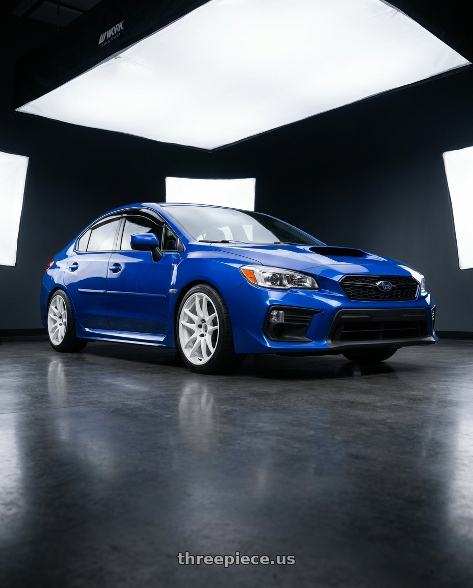 2021 Subaru WRX with Work Emotion Cr Kiwami 5x114.3 18x9.5 +38 White wheels