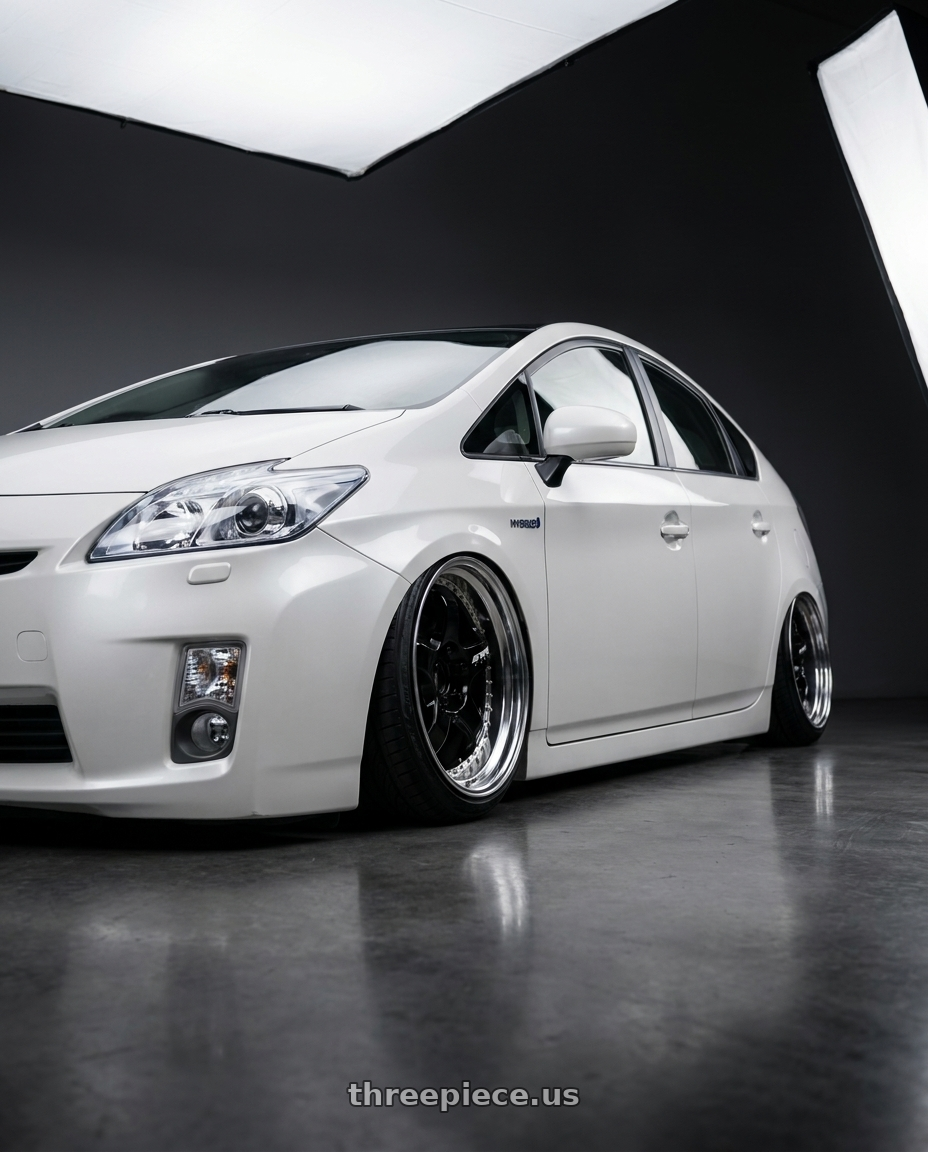 2010 Toyota Prius with Work Meister S1 3P 5x100 18x10.5+12 R Disk Black wheels