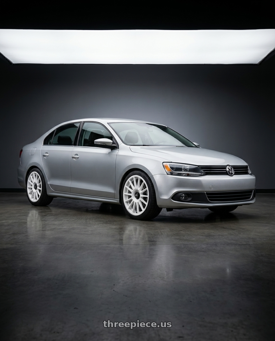 2016 Volkswagen Jetta GLI MK6 with fifteen52 PODIUM 5x112 / 5x120 18x8.5 +35 RALLY WHITE (GLOSS WHITE) wheels