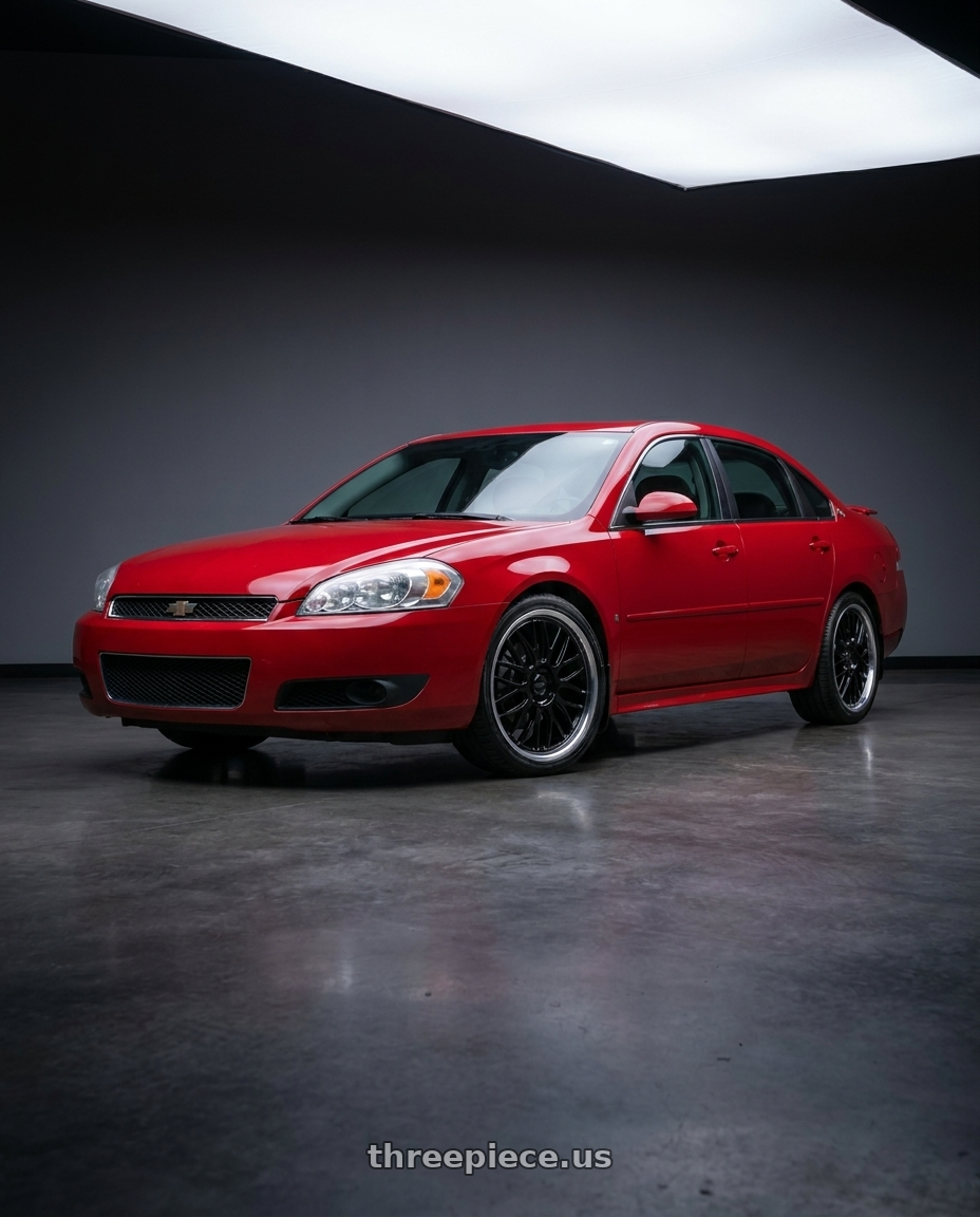 2013 chevy impala ltz with Petrol P4C 5X115 17X8 +40 GLOSS BLACK W/ MACHINED CUT LIP wheels