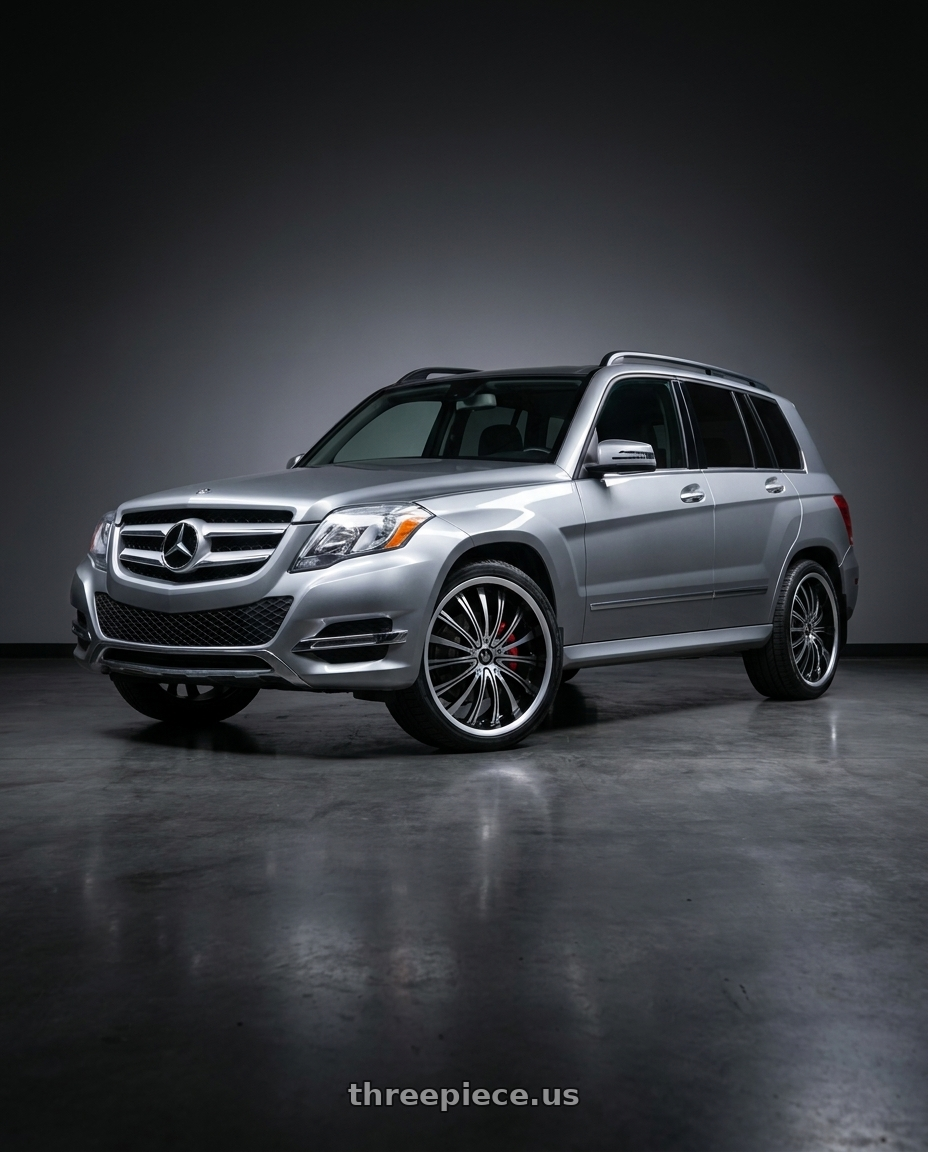 2015 Mercedes Benz GLK350 4MATIC with Mazzi Hype 351 5x112/5x120 20x8.5+40 Black/Machined Face/Machined Face wheels
