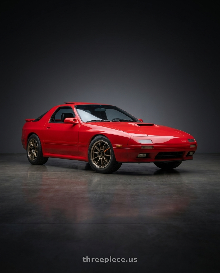 1990 Mazda Rx7 Turbo 2 with Work Emotion Zr10 5x114.3 17x7 +38 Titanium Diamond Lip Cut wheels