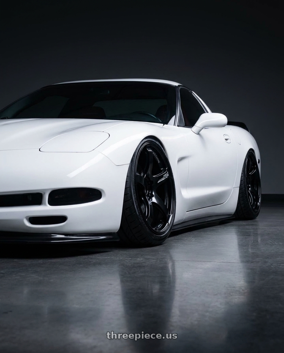 2000 Chevy Corvette FRC with Advan Racing TC4 5x114.3 18x11.0 +15 BLACK GUNMETALLIC & RING wheels