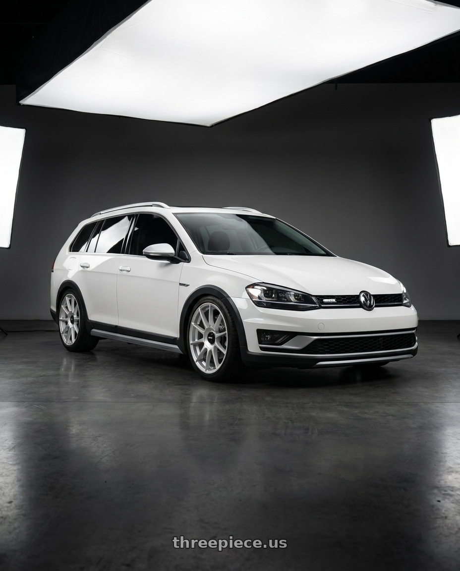 2017 Golf Alltrack with Rotiform 1PC R170 DTM 5X112/5X120 20X8.5 +35 SILVER wheels